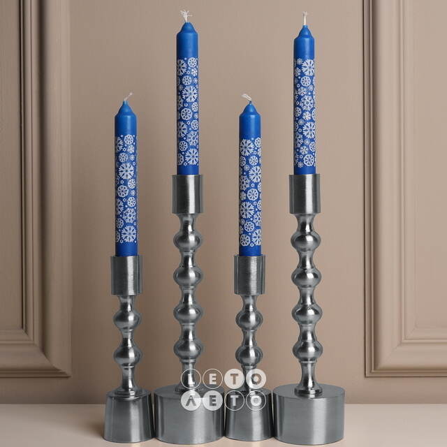 Новогодние свечи Christmas Dinner - Снежинки 15 см, 4 шт Омский Свечной