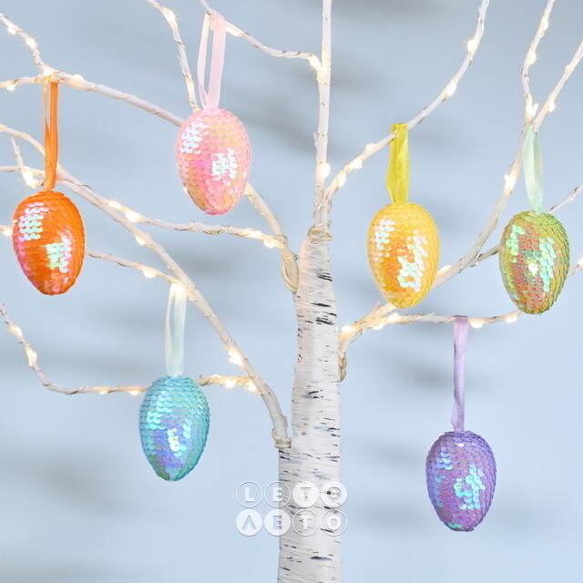 Пасхальные подвески Яйца - Color Easter 6 см, 6 шт Koopman