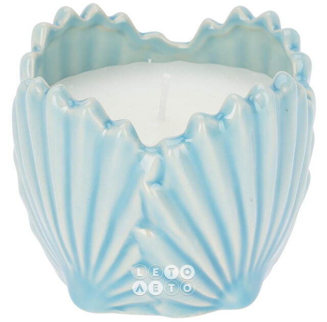 Ароматическая свеча Seashell  9 см голубая Koopman
