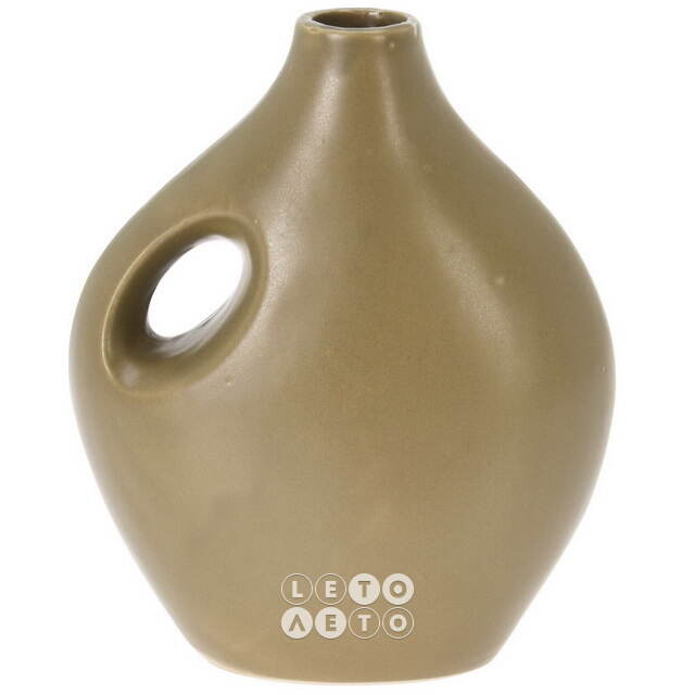 Фарфоровая ваза кувшин Cremato 20*16 см оливковая Koopman