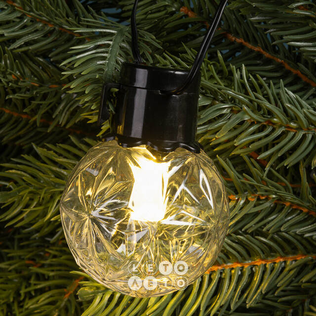 Гирлянда из лампочек Vespertine 6 м, 20 теплых белых LED ламп, черный ПВХ, IP44 Winter Deco