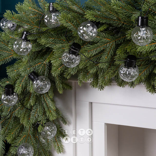 Гирлянда из лампочек Vespertine 6 м, 20 теплых белых LED ламп, черный ПВХ, IP44 Winter Deco