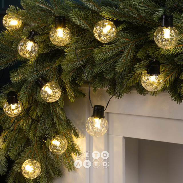 Гирлянда из лампочек Vespertine 6 м, 20 теплых белых LED ламп, черный ПВХ, IP44 Winter Deco