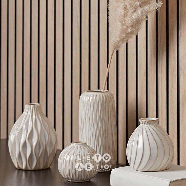 Фарфоровые вазы для цветов Creamy Pearl 9-19 см, 4 шт Boltze