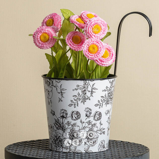 Искусственный цветок в горшке Bellis 30 см розовый Boltze