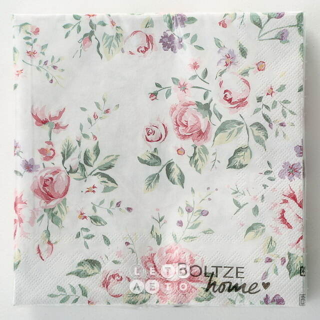 Бумажные салфетки Rose Garden 17*17 см, 20 шт, белые Boltze