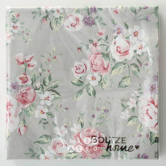Бумажные салфетки Rose Garden 17*17 см, 20 шт, дымчатые Boltze