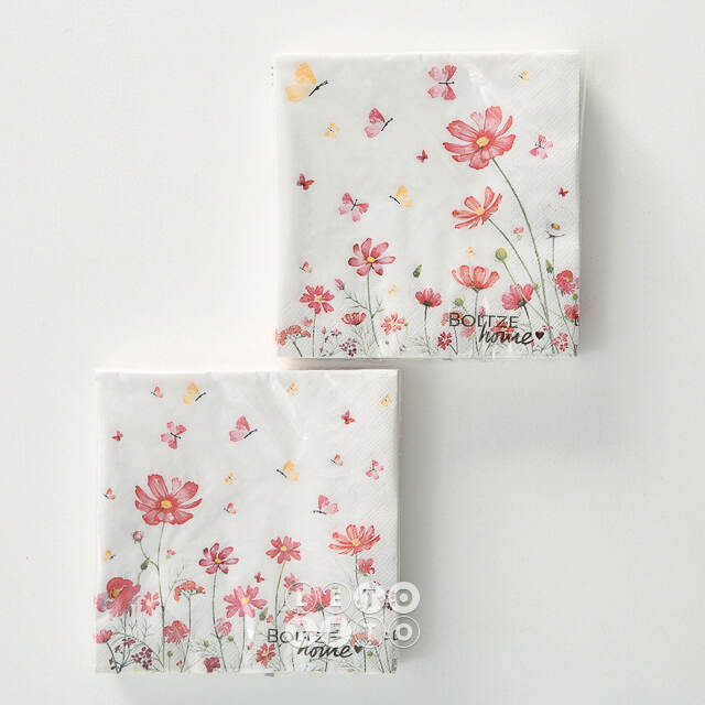 Бумажные салфетки Cosmea and Butterflies 17*17 см, 20 шт Boltze