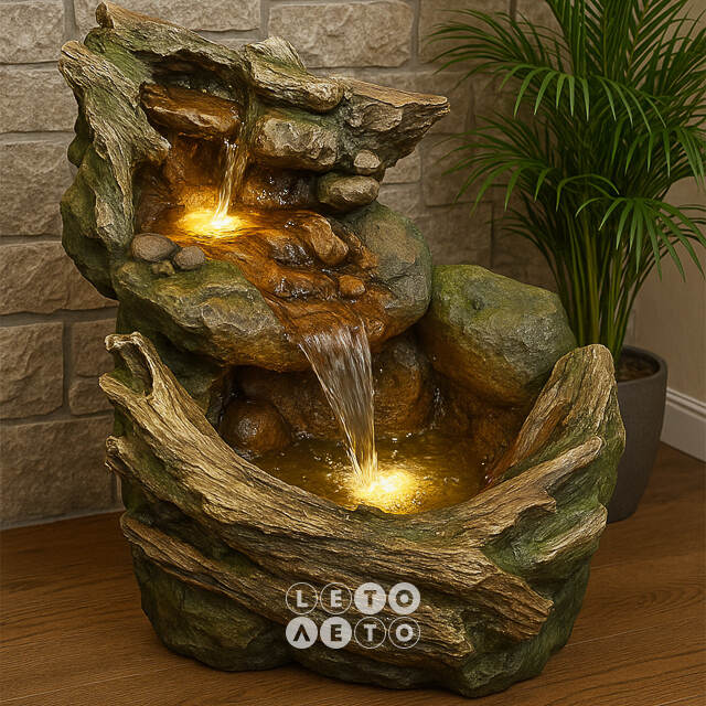 Садовый фонтан Водопад Мэнсфилд 97 см, 12 теплых белых LED ламп Winter Deco