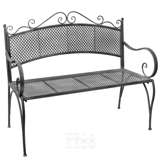 Металлическая садовая скамейка Триббиани Сlassic 108*91*51 см серая Edelman