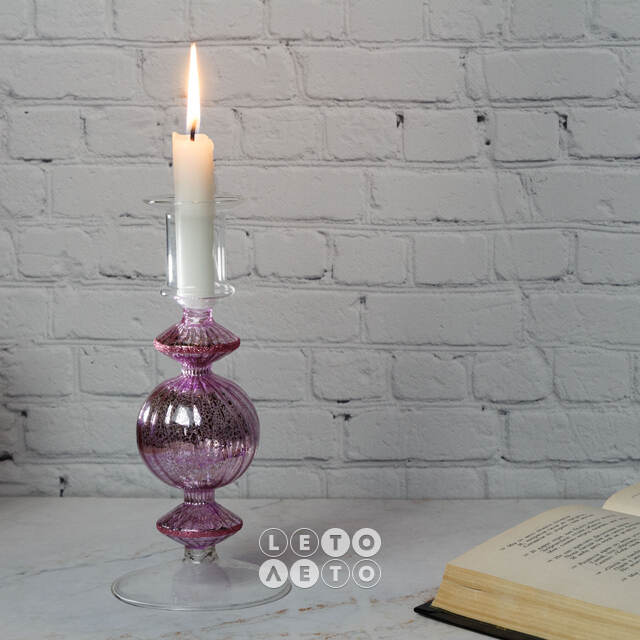 Стеклянный подсвечник на ножке Esfera: Amaryllis 20 см EDG
