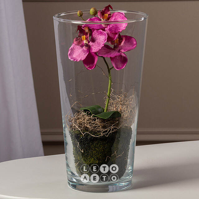 Искусственный цветок в кашпо Орхидея Royal Lilac 30 см Edelman