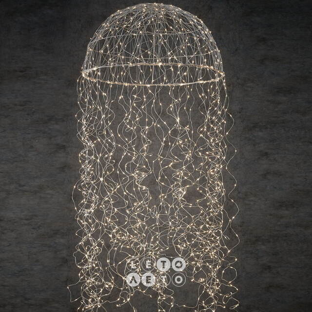 Светодиодное украшение Медуза Карели 200 см, 1280 теплых белых LED ламп, IP44 Edelman