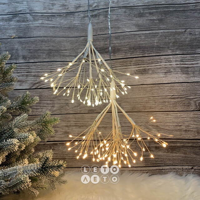 Светодиодное украшение Одуванчик Регардо 20 см, 80 теплых белых LED ламп с мерцанием, IP44 Edelman