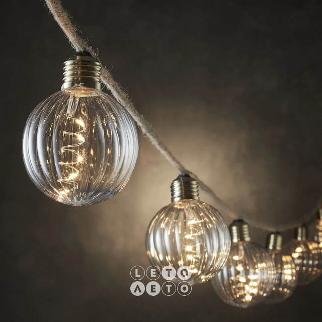 Ретро гирлянда Лайтхайзен, 10 ламп, теплые белые LED, 3.15 м, IP20 Edelman