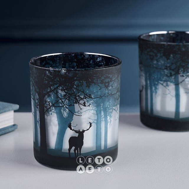 Подсвечник стакан Christmas Fortuna 8 см, стекло EDG (ЭДГ)