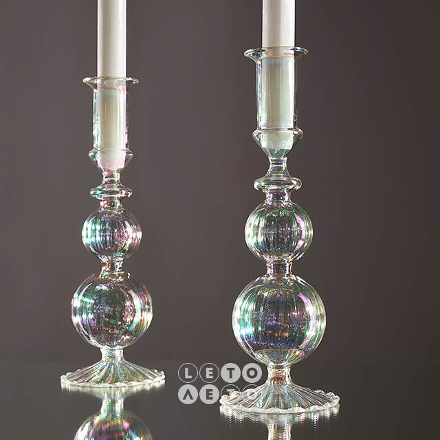 Стеклянный подсвечник AquaLight 22 см EDG