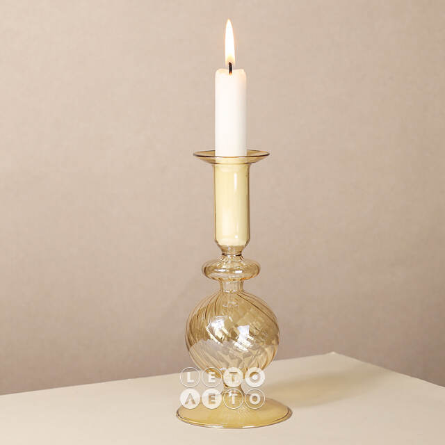 Стеклянный подсвечник AmbraLight 19 см EDG