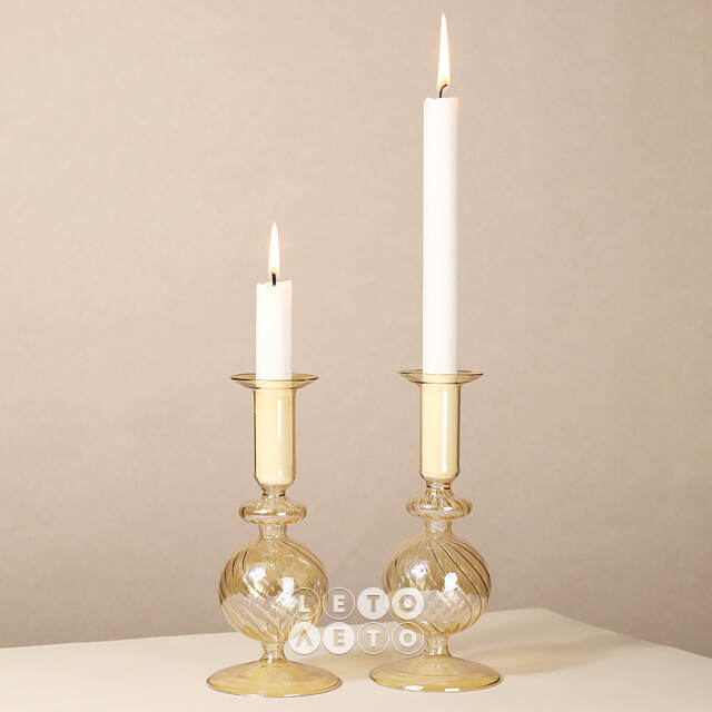 Стеклянный подсвечник AmbraLight 19 см EDG
