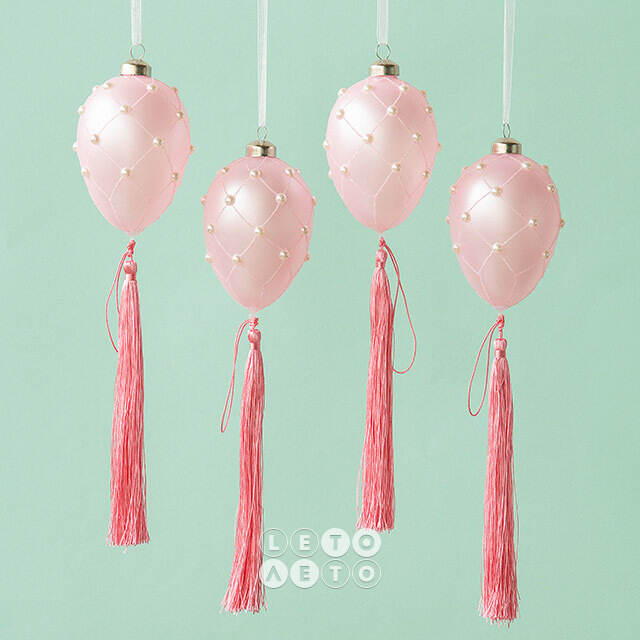 Набор пасхальных украшений Pinky Eggs 11 см, 4 шт, подвеска EDG