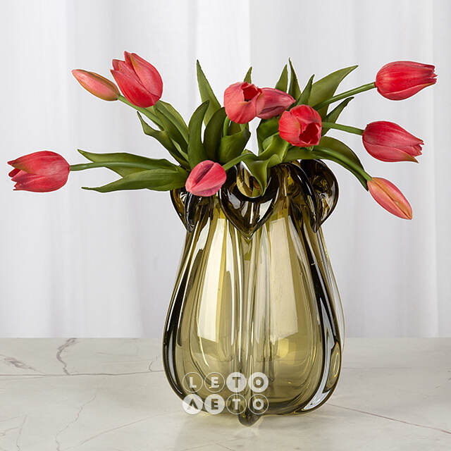 Стеклянная ваза Ferguson 21 см оливковая EDG