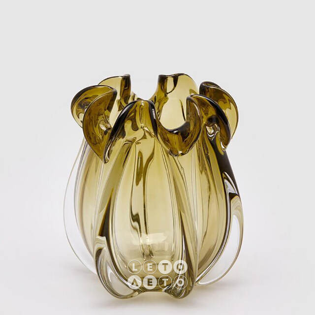 Стеклянная ваза Ferguson 21 см оливковая EDG