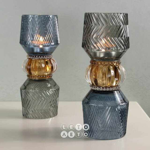 Стеклянный подсвечник Monacelle 20 см, двусторонний EDG (ЭДГ)