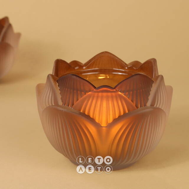 Стеклянный подсвечник Felicita Сaramel 11 см EDG