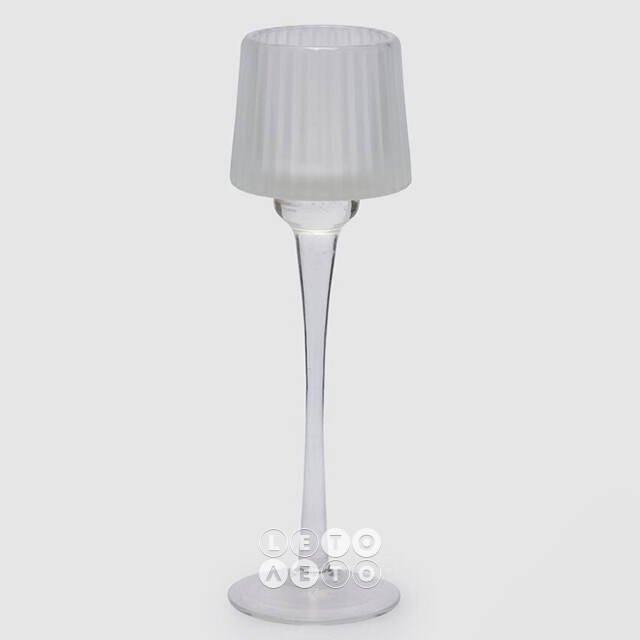 Стеклянный подсвечник-бокал Foscolo White 27 см EDG
