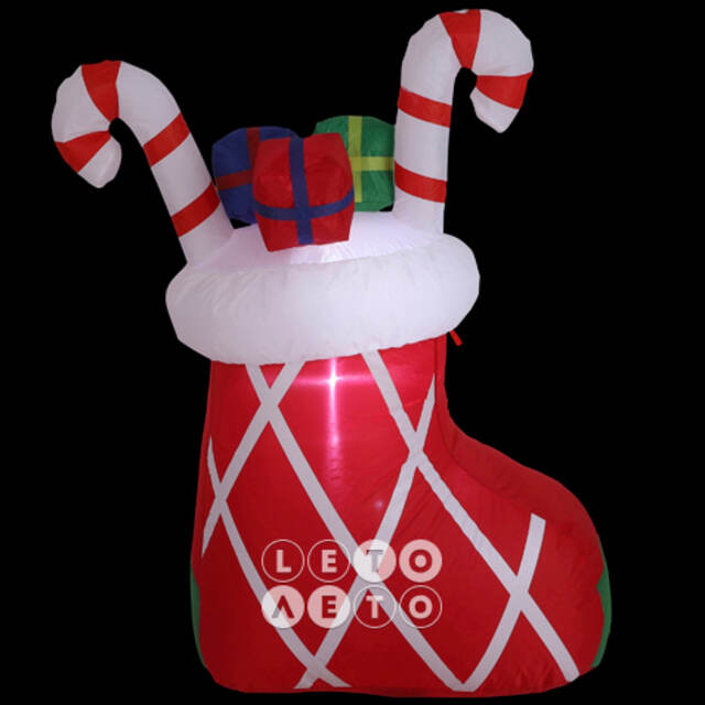 Надувная фигура Носок Санты с подарками - Christmas is coming 122 см с LED подсветкой, IP44 Edelman