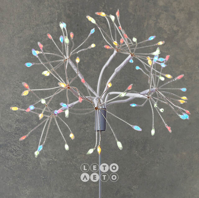 Светодиодное украшение Одуванчик Бронда 50 см, 80 разноцветных LED ламп, IP44 Edelman
