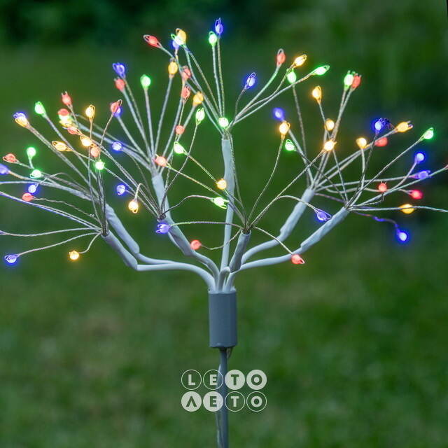 Светодиодное украшение Одуванчик Бронда 50 см, 80 разноцветных LED ламп, IP44 Edelman