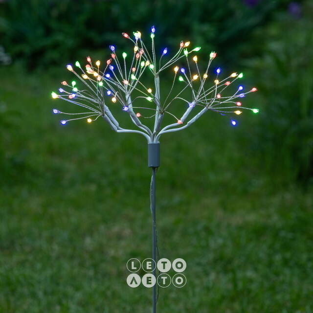 Светодиодное украшение Одуванчик Бронда 50 см, 80 разноцветных LED ламп, IP44 Edelman