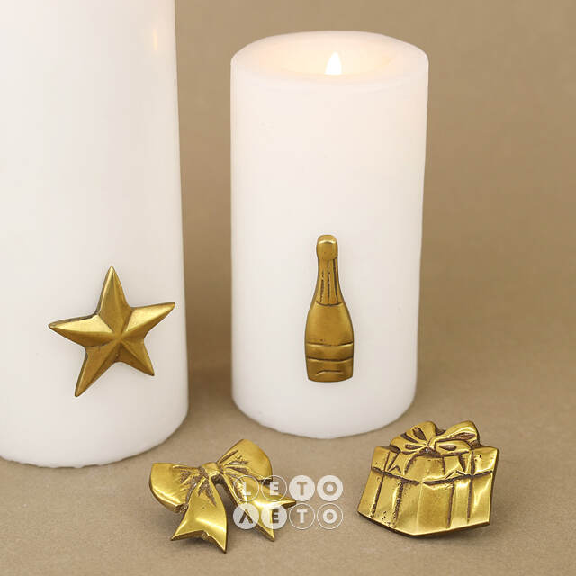 Набор украшений для свечей Golden Holiday 13 см, 4 шт Edelman