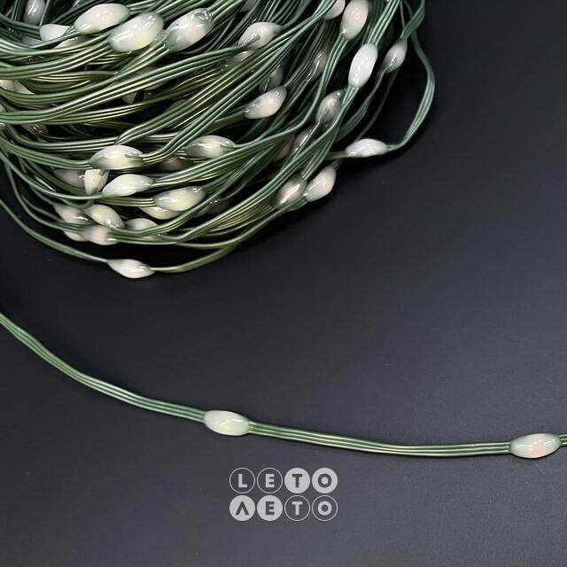 Светодиодная гирлянда Роса Micro Flex 26 м, 350 разноцветных LED ламп, зеленый провод, контроллер, таймер, IP44 Edelman
