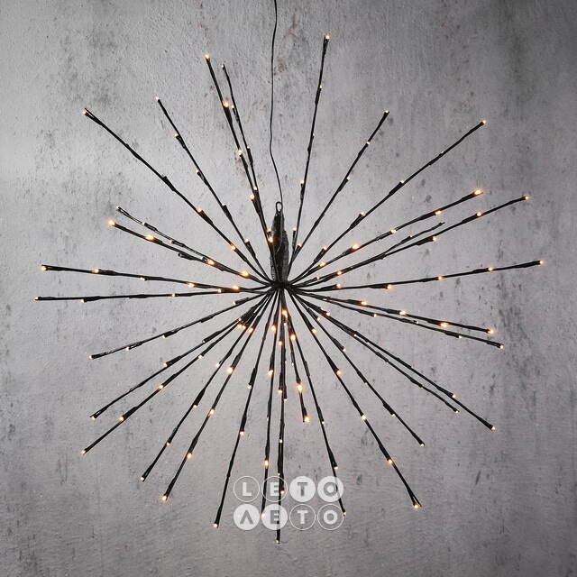 Светодиодное украшение Firework Black 70 см, 160 экстра теплых белых LED ламп, IP44 Edelman
