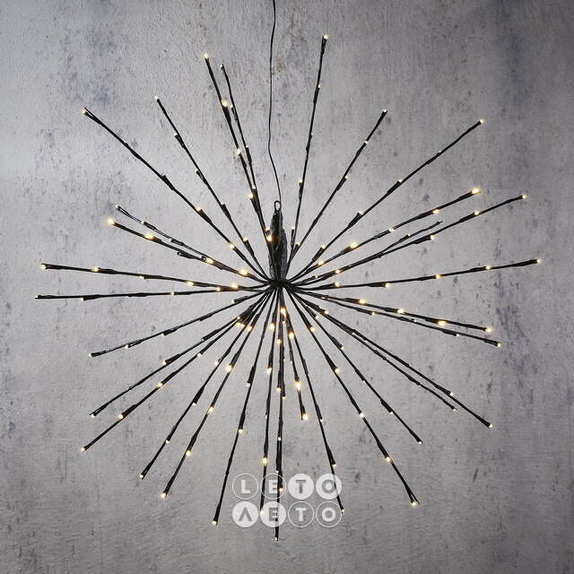 Светодиодное украшение Firework Black 70 см, 160 теплых белых LED ламп, IP44 Edelman
