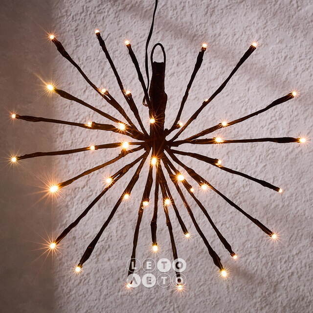 Светодиодное украшение Фейерверк 30 см чёрное, 42 экстра теплых белых LED ламп, IP44 Edelman (Эдельман)