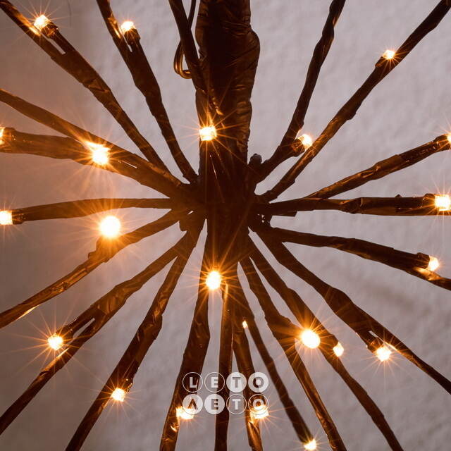 Светодиодное украшение Фейерверк 30 см чёрное, 42 экстра теплых белых LED ламп, IP44 Edelman (Эдельман)