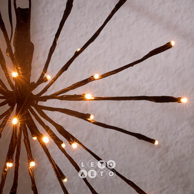Светодиодное украшение Фейерверк 30 см чёрное, 42 экстра теплых белых LED ламп, IP44 Edelman (Эдельман)