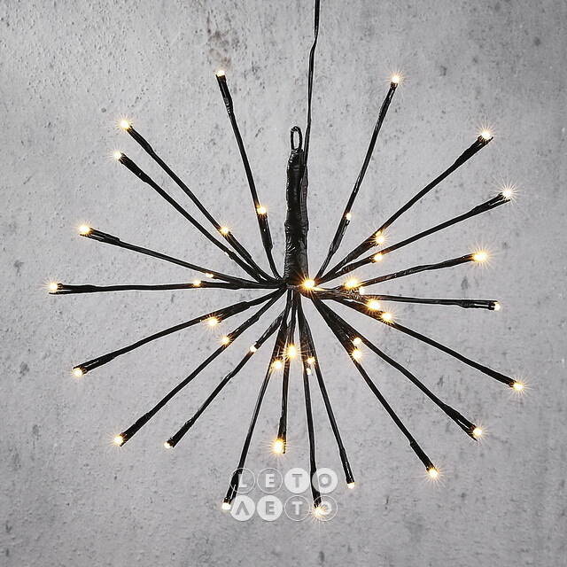 Светодиодное украшение Firework Black 30 см, 42 теплых белых LED ламп, IP44 Edelman