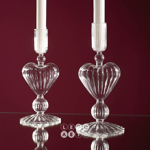 Стеклянный подсвечник Cuore Cristallo 20 см Edelman