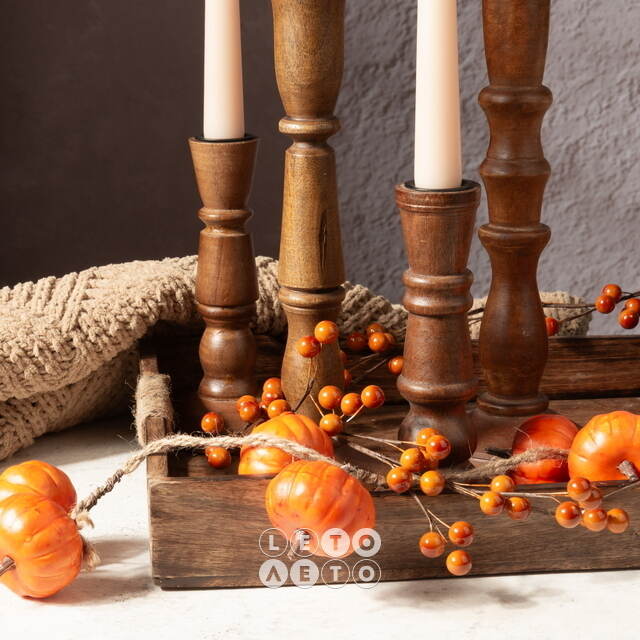 Деревянный подсвечник Andrea Ferraro 18 см Koopman