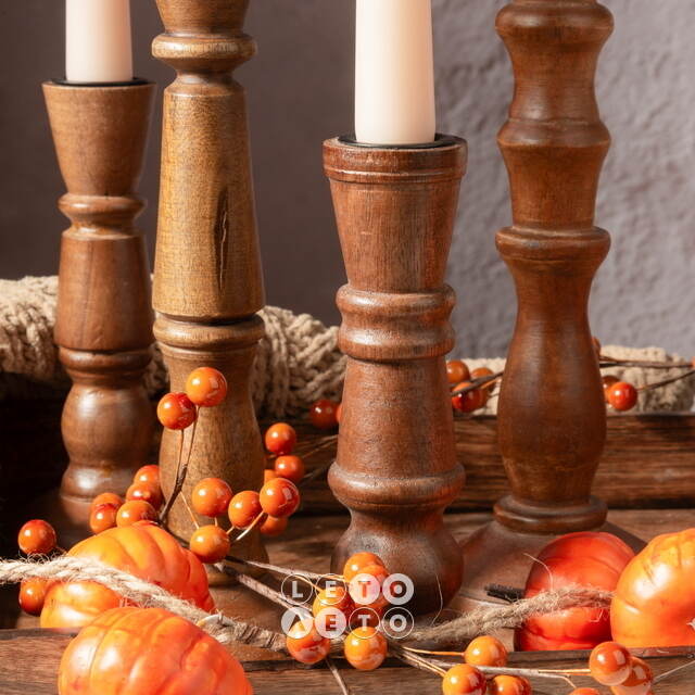 Деревянный подсвечник Andrea Ferraro 18 см Koopman