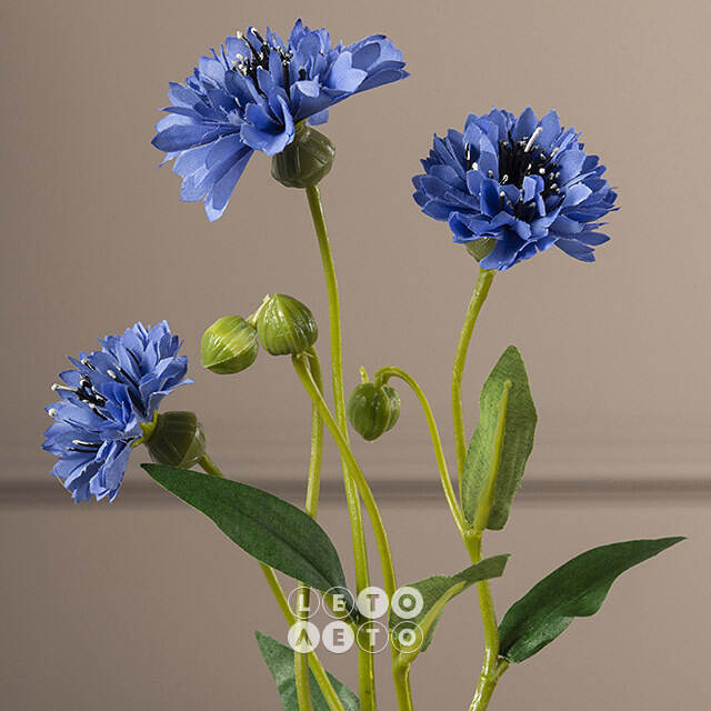 Искусственный букет Corn Flower 62 см голубой Edelman