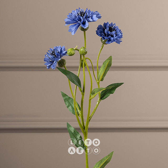 Искусственный букет Corn Flower 62 см голубой Edelman