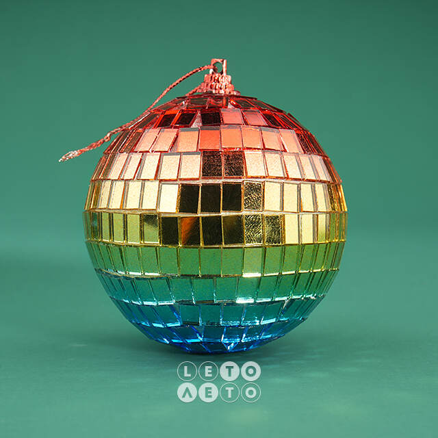 Набор елочных украшений Зеркальный Диско-шар Rainbow Blue 8 см, 3 шт Winter Deco