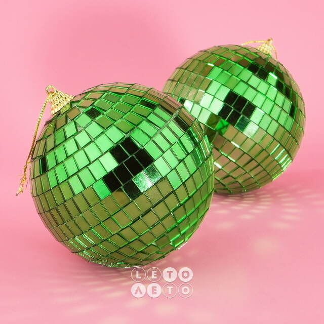 Набор елочных украшений Зеркальный Диско-шар Green 10 см, 2 шт Winter Deco