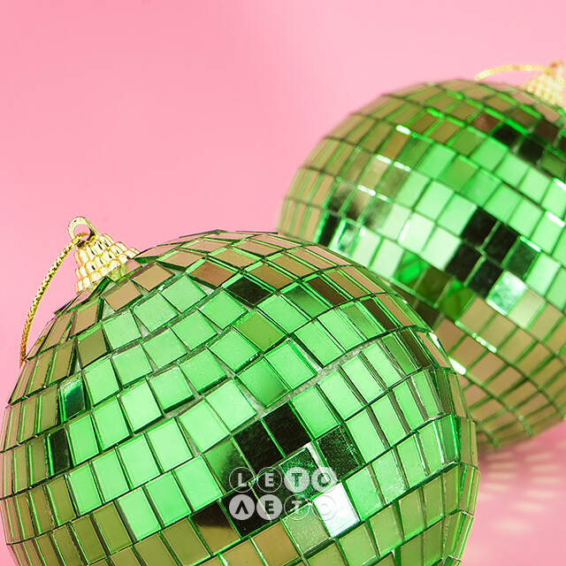 Набор елочных украшений Зеркальный Диско-шар Green 10 см, 2 шт Winter Deco