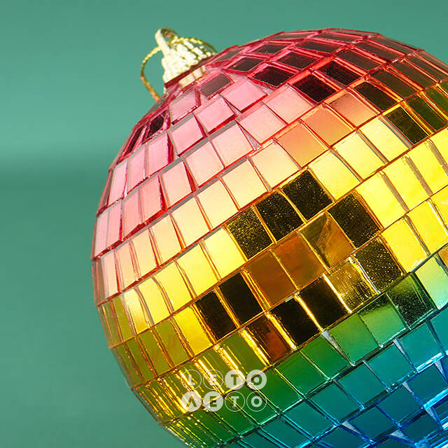 Набор елочных украшений Зеркальный Диско-шар Rainbow Blue 10 см, 2 шт Winter Deco